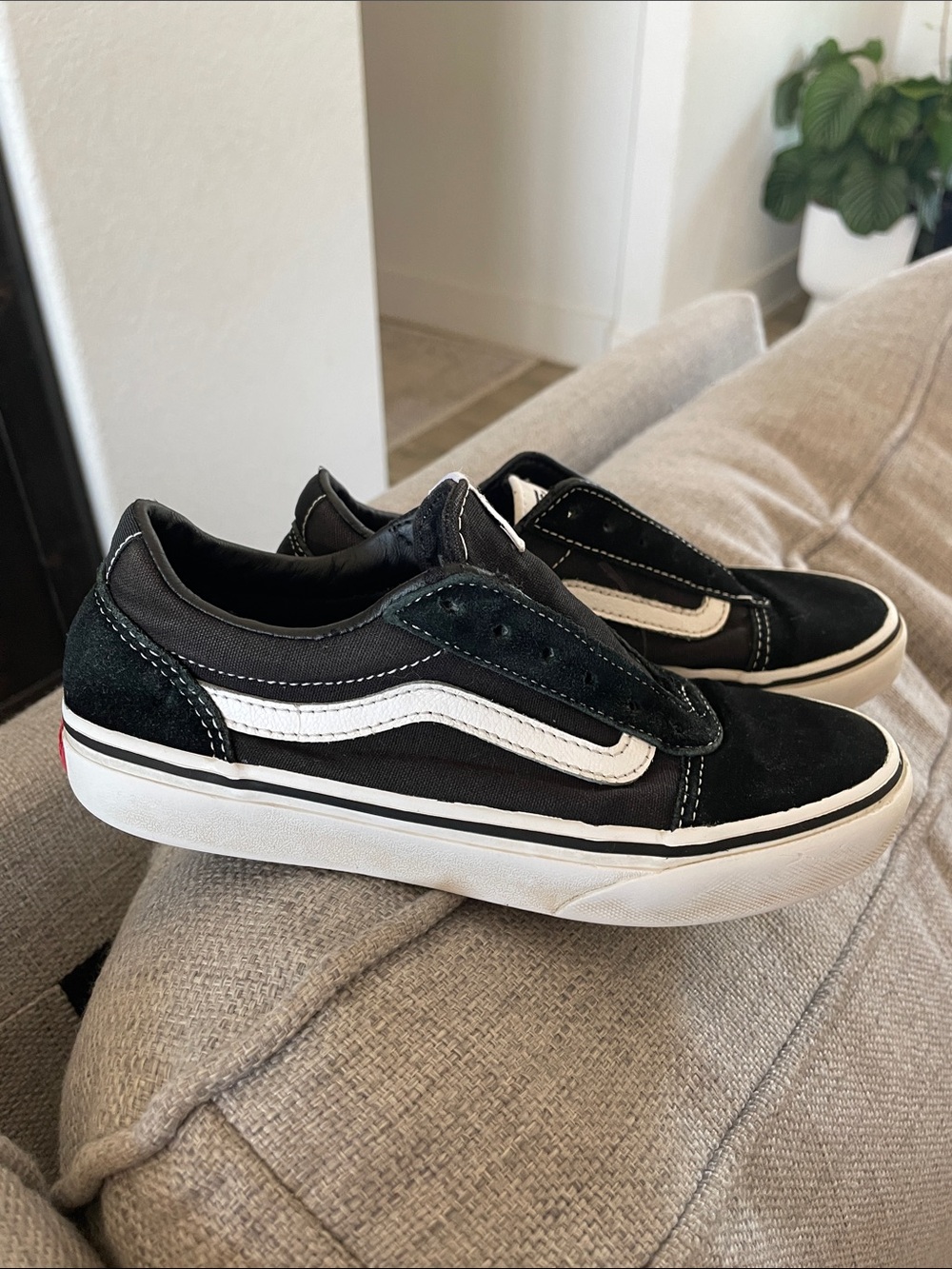 Vans Black and White Low-Top Youth Sneakers